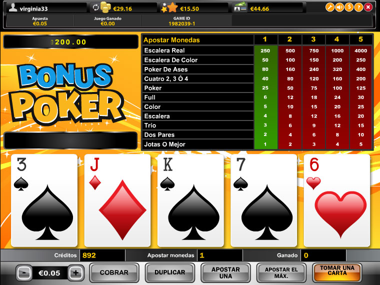 Bonus Poker Móvil