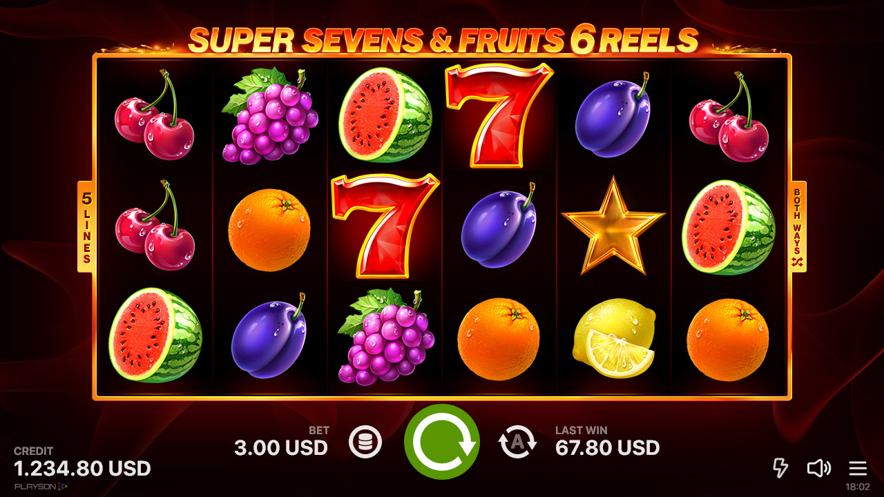 Super Sevens & Fruits 6 Reels